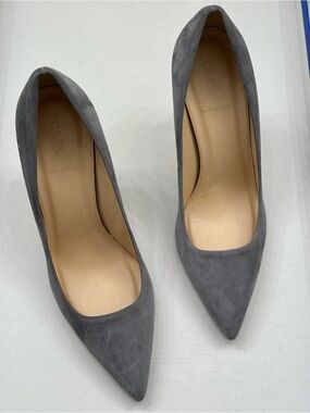 J.Crew Elsie Gray Suede Pumps Heels Size 9.5 Made in Italy